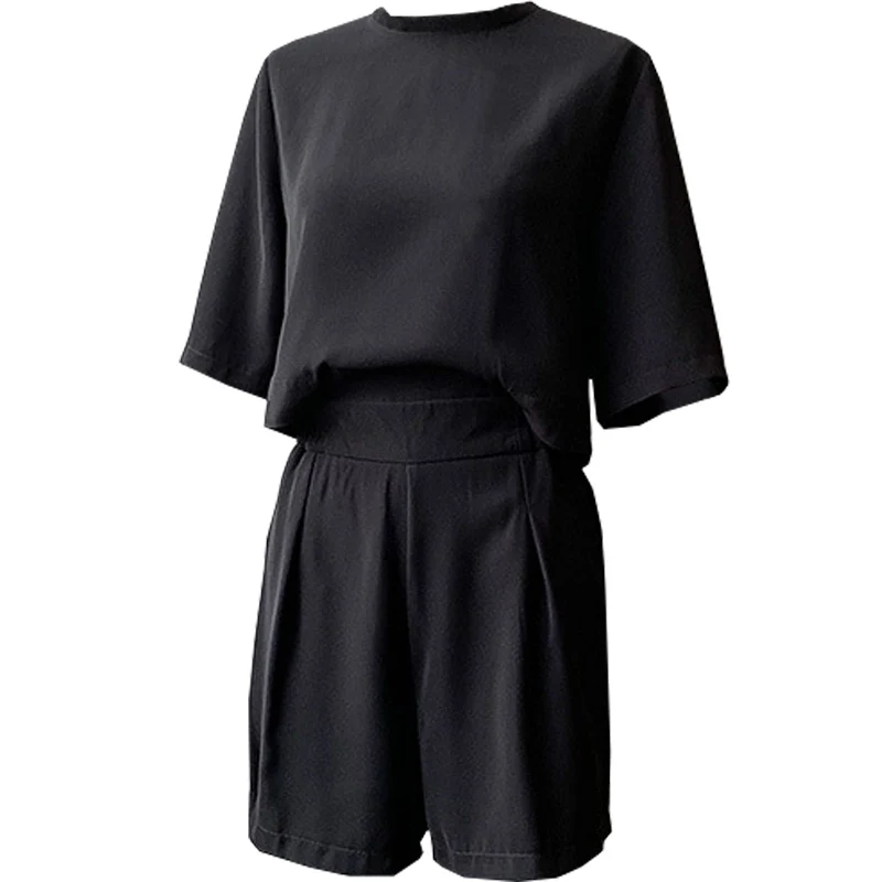 

Fashion Women's One-piece Shorts 2021 Summer New Loose One-Piece Back Button One-piece Shorts Casual Shorts