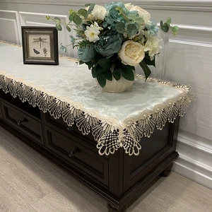 table cloth rectangle europe coffee embroidered lace tv cabinet shopbox table cover tablecloth fabric long strip dust cover free global shipping