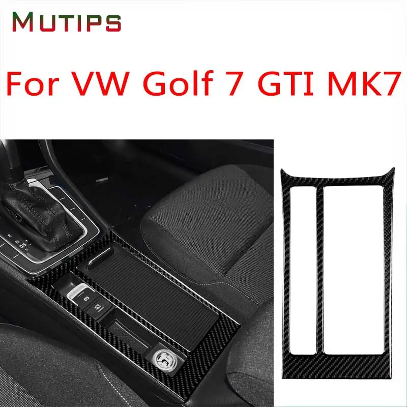 

Мульти коробка переключения передач автомобиля держатель стакана для воды панель Крышка отделка углеродное волокно наклейка для VW Golf 7 GTI MK7...