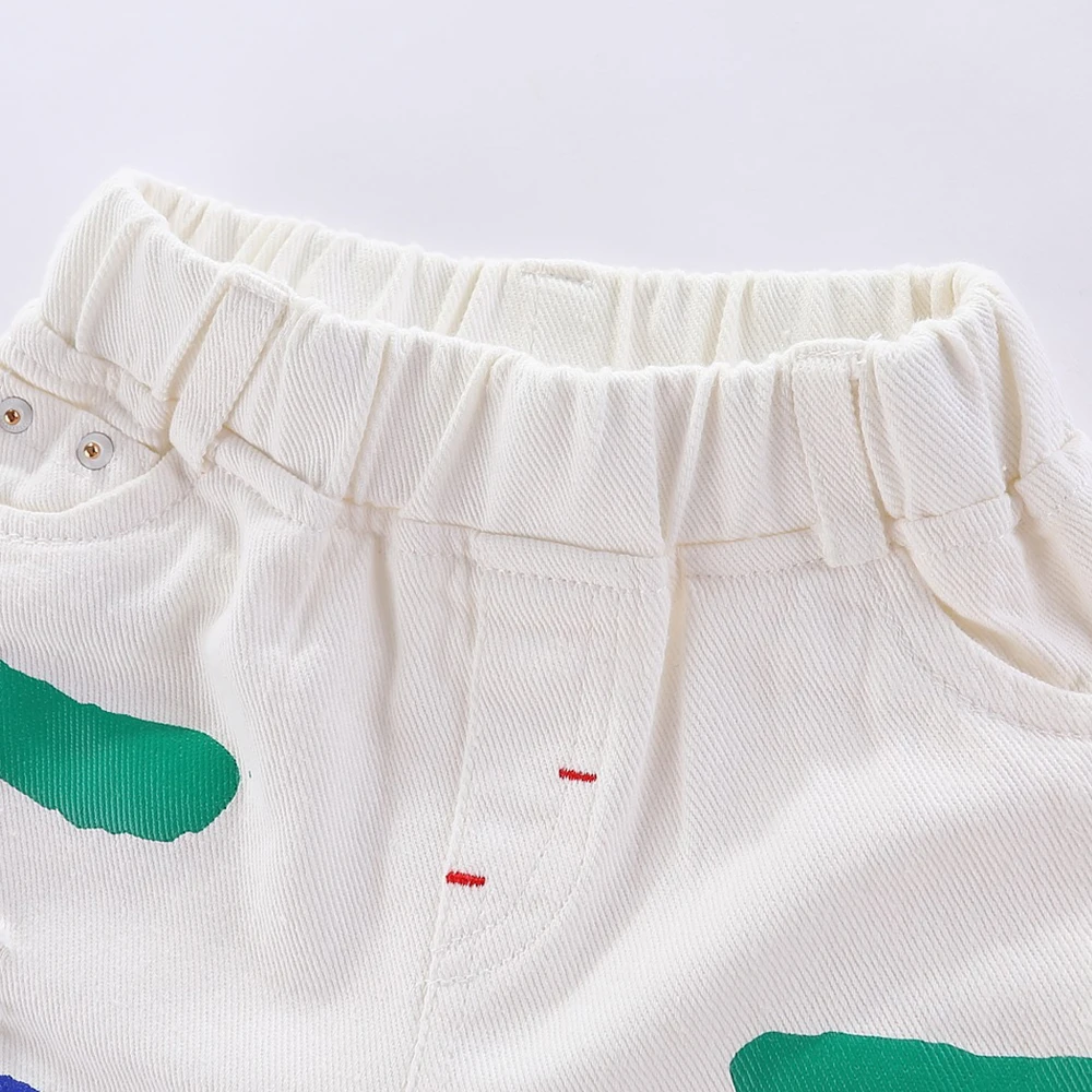 

LittleSpring Toddler Boys Denim Jeans Hole Colorful Fashion Five point Pants Kids clothes Trousers