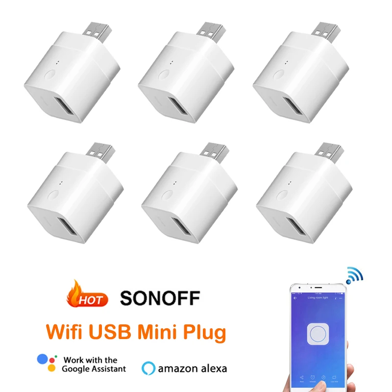 Горячая продажа SONOFF Micro CFH 5 в USB Смарт адаптер Wifi штекер Авто зарядное устройство