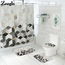 Marble Pattern Shower Curtain with Bath Mat Set Microfiber Toilet Carpet Bathroom Floor Mat Washable Toilet Seat Cover Mat Marble Pattern Shower Curtain with Bath Mat Set Microfiber Toilet Carpet Bathroom Floor Mat Washable Toilet Seat Cover Mat