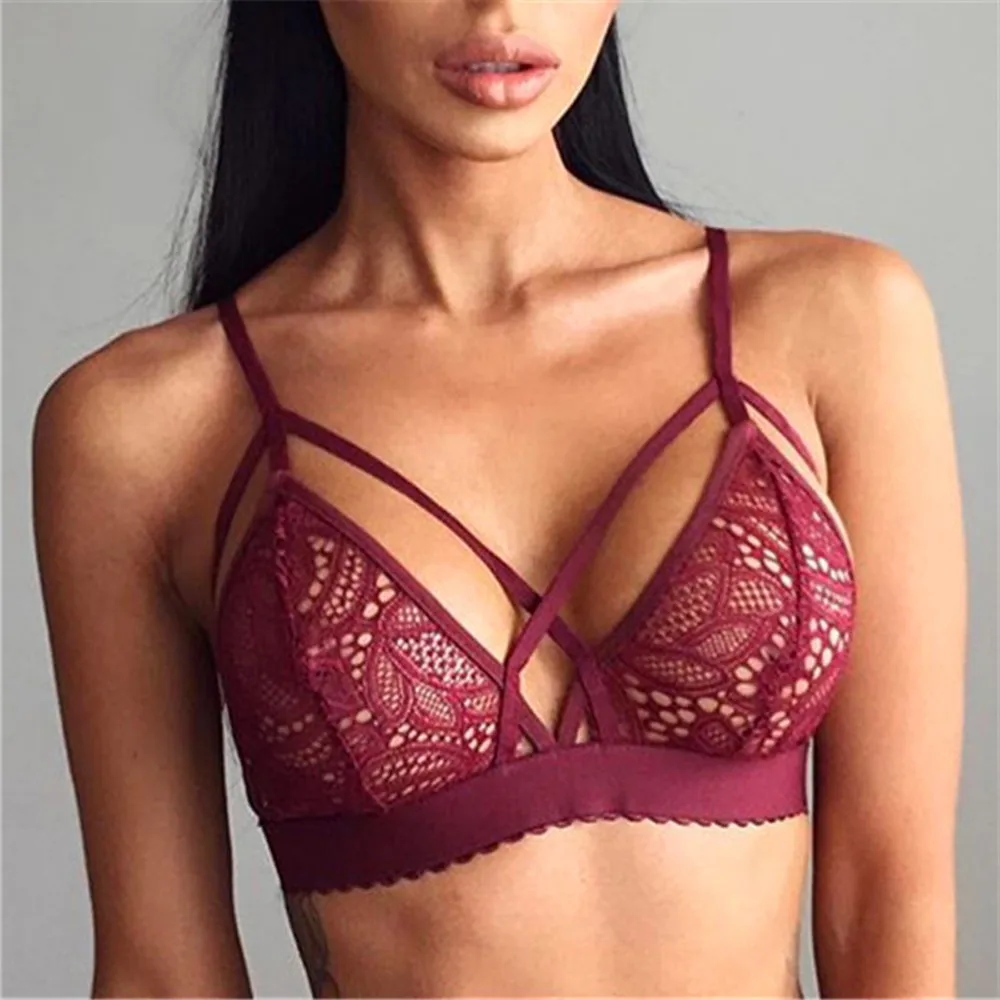 

Bralette Cup Wireless bra Openwork flower bra lace sexy lingerie vest Erotic underwear Floral Sheer Seamless Lace Bra Top bras#