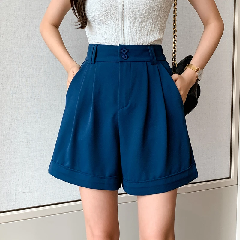 Шорты женские повседневные с завышенной талией Модные свободные драпировкой и