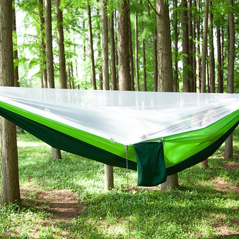 

Portable Camping Hammock With Mosquito Net Outdoor Hiking Hammock Tent Swing Hanging Garden Bed Sleeping Double Hammock