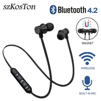 Магнитные Bluetooth-наушники 4,2, гарнитура, водонепроницаемые наушники со встроенным микрофоном, Bluetooth, наушники с зарядным кабелем