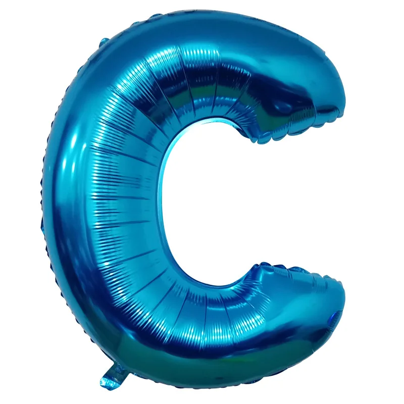 40 inch Blue aluminum film letter balloon Aluminum foil birthday Party wedding supplies Decorative photography props balloon - Цвет: C