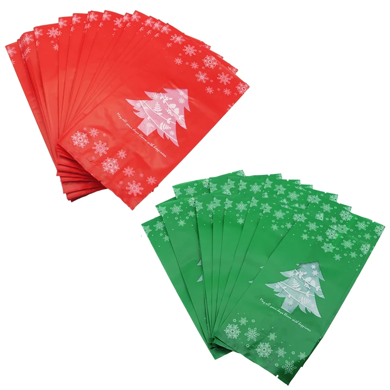 

50 шт./компл. подарочные пакеты для рождественской елки со снежинками, Счастливого Рождества, конфетные коробки, рождественские украшения дл...