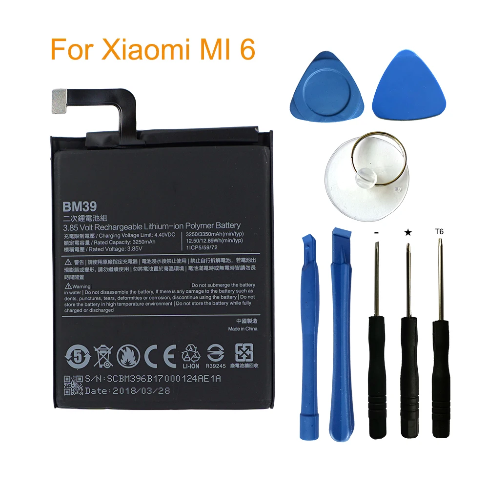 

OHD оригинальный аккумулятор большой емкости BM39 для Xiaomi Mi6 Mi 6 mi6, сменный аккумулятор 3250 мАч, 5 шт.