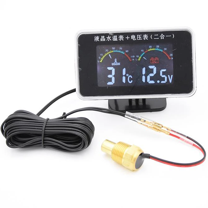 Измеритель температуры воды ЖК дисплей 12/24 в измеритель вольтметр Автомобильный