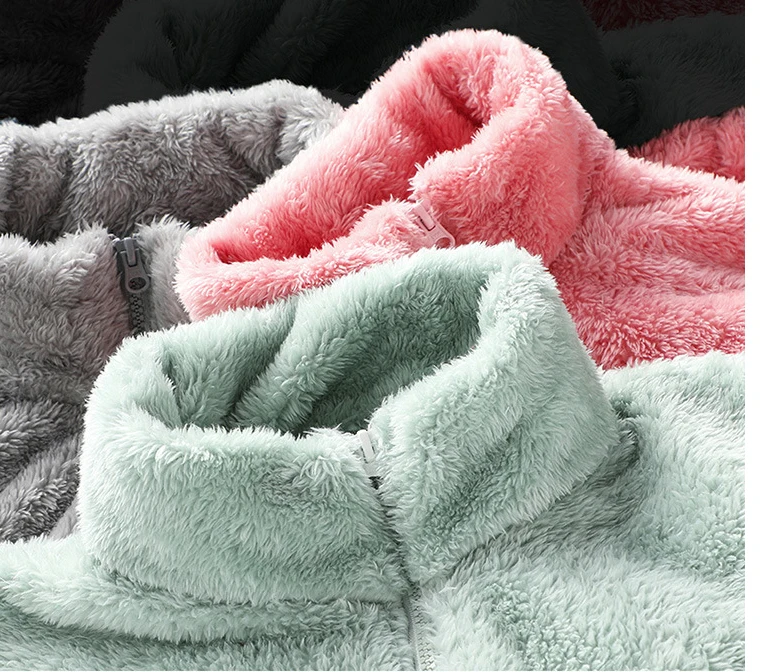 Куртка из флиса кораллового цвета Мужская и Женская парка осенне-зимняя уличная