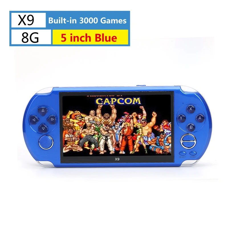 X9 8GB Blue X16 7 дюймов игровой консоли 8 Гб 16 г ручной X19 чехол для телефона в виде ретро-игровой плеер встроенный 2500/3000 игр X12 плюс видео игрового контроллера геймпад для Neogeo Arcade - Цвет: X9 8GB Blue