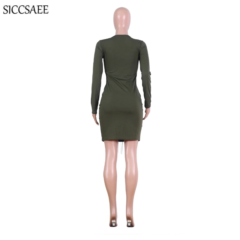 

2019 Autumn New Arrivals Long Sleeve Bodycon Bandage Dress Rhinestone Beading Letter Tassels Maxi Tshirt Dresses Sexy Bestidos Robe Femme Tight Slim Fit Mini Midi