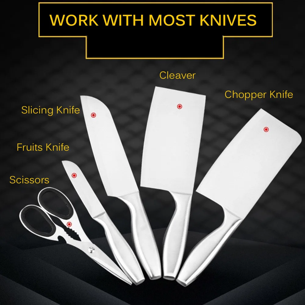 

4-in-1 Knife & Scissor Sharpener Professional 4-stage Coarse Medium Fine Sharpener Blade Sharpening Tool