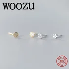 Женские серьги-гвоздики WOOZU, корейские маленькие круглые серьги из стерлингового серебра 925 пробы с цирконием, ювелирные изделия для студенток