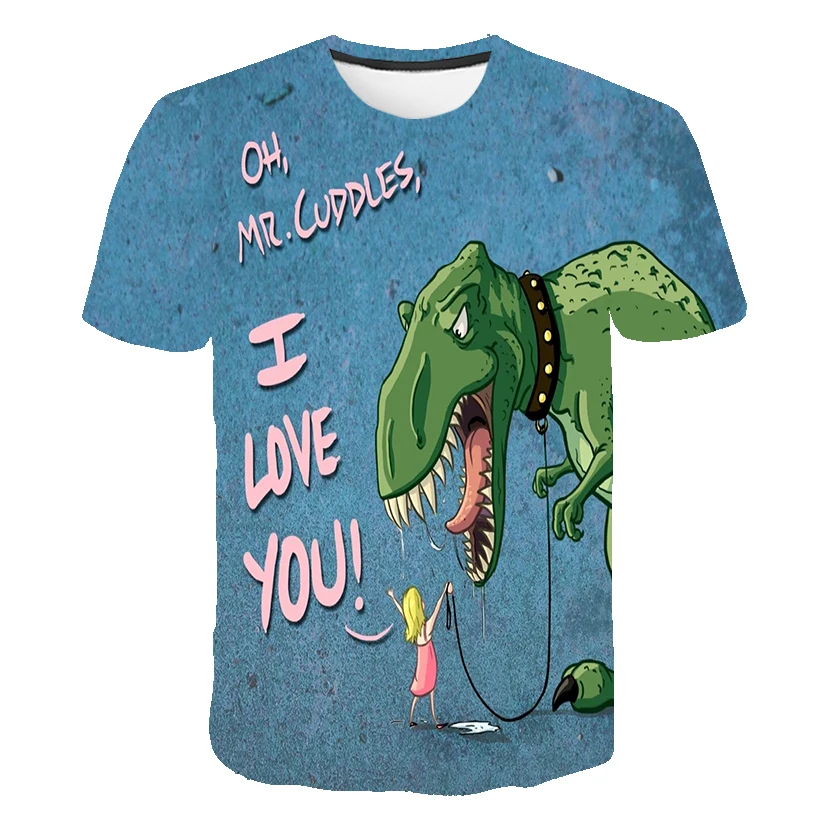 

Summer Children's T-Shirt Dinosaur Cartoon Short Sleeve 3D Printed Boys and Girls Harajuku Cute T-Shirt Kids Breathable Tops