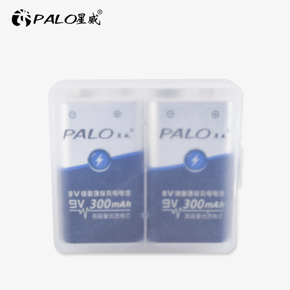 4 шт. аккумуляторные батарейки PALO 9 В Ni-MH 300 мА/ч NIMH 6F22 для беспроводных микрофонов