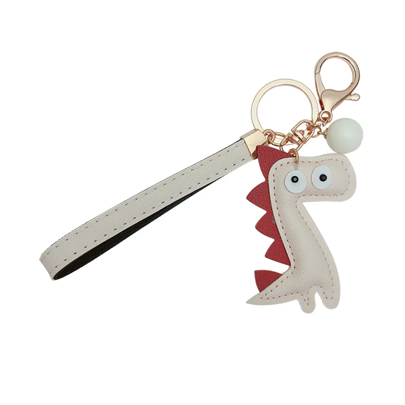 

2020 New Cute Dinosaur Keychains Accessories Fashion Cotton Stuffing Cartoon PU Key Chains Car Bag Phone Key Rings Accessories