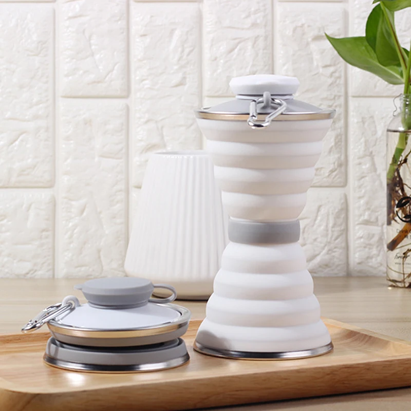 Ультратонкая силиконовая складная чашка противообрастающая крышка кофейная для