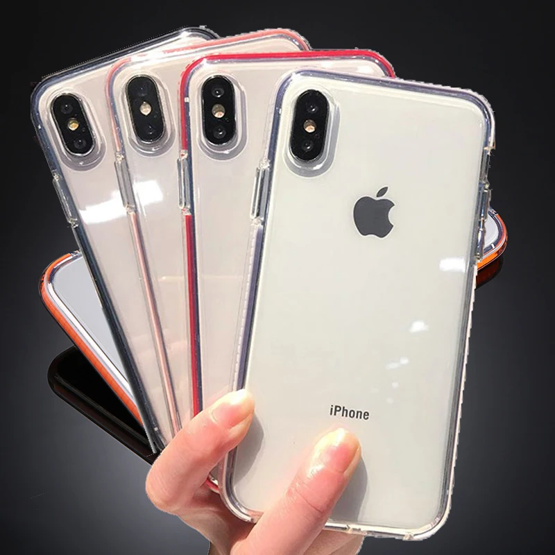 

Transparent Shockproof Phone Case For iPhone 13 12 Mini 11 XS Max X XR Case For iPhone 8 7 6S Plus Soft TPU Silicon Back Cover
