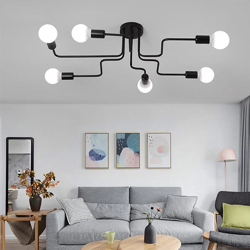 

Modern Simple Creative Roof Suction Lighting Living Room Lobby Bedroom Light Fixture Couture Branch Molecular Roof Suction Lamp