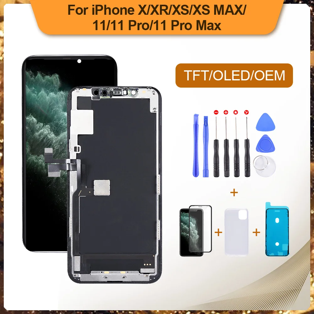 ЖК дисплей класса A + для iPhone X XR XS MAX 11 сенсорный экран с 3D сенсорным экраном в сборе