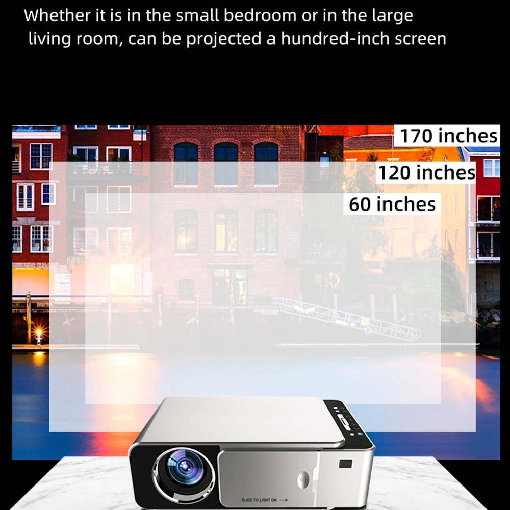2022 New T6 Mini LED Projector Android WIFI Full HD 4K 30~170 inch Big Screen Proyector Portable Home Theater Smart Video Beamer |