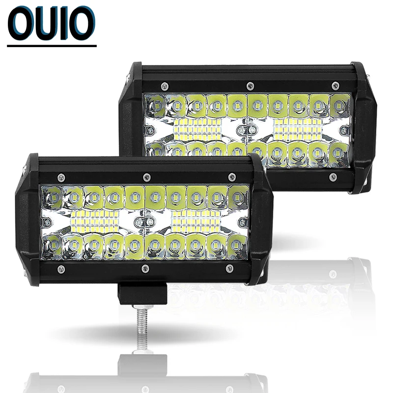 Светодиодный светильник бар 7 дюймов 120 Вт для автомобиля Трактор Лодка