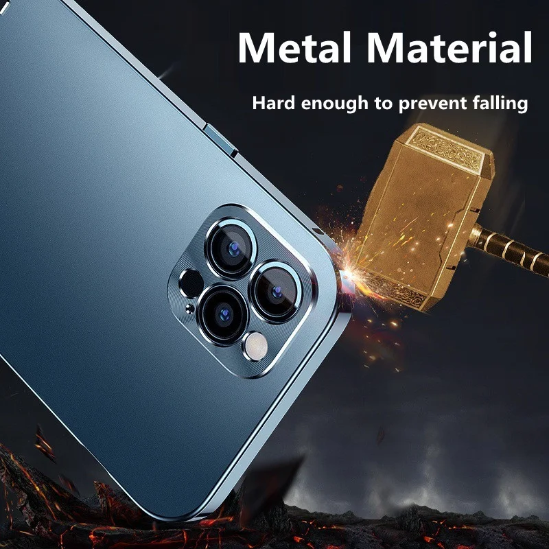 luxury aluminum aolly case for iphone 12 pro max metal magnetic phone protection cover coque for iphone 12 free global shipping