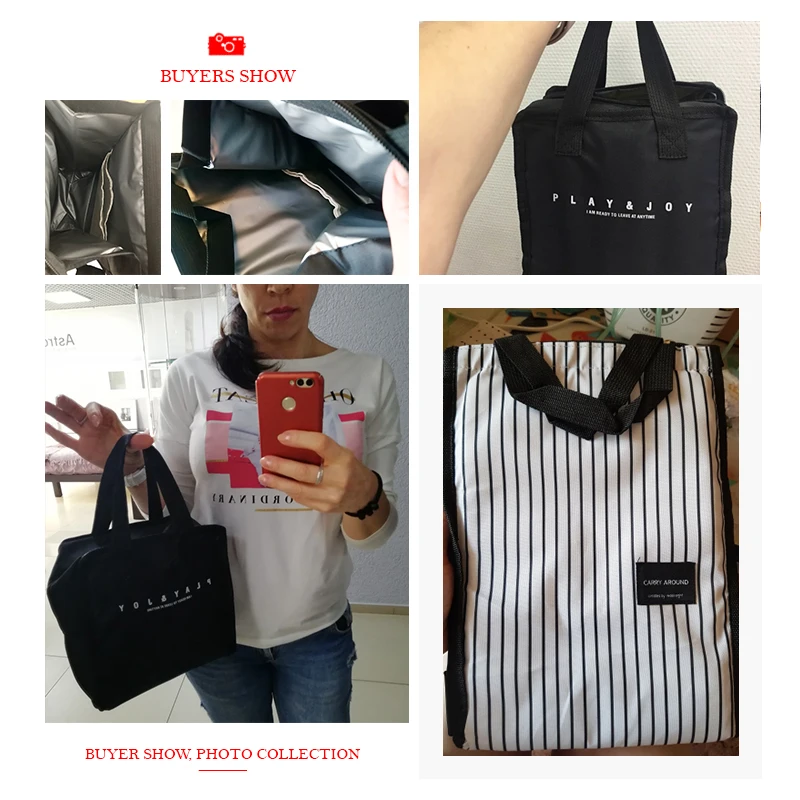 Термосумка для ланча переносной холодильник черного цвета изолированный тоут