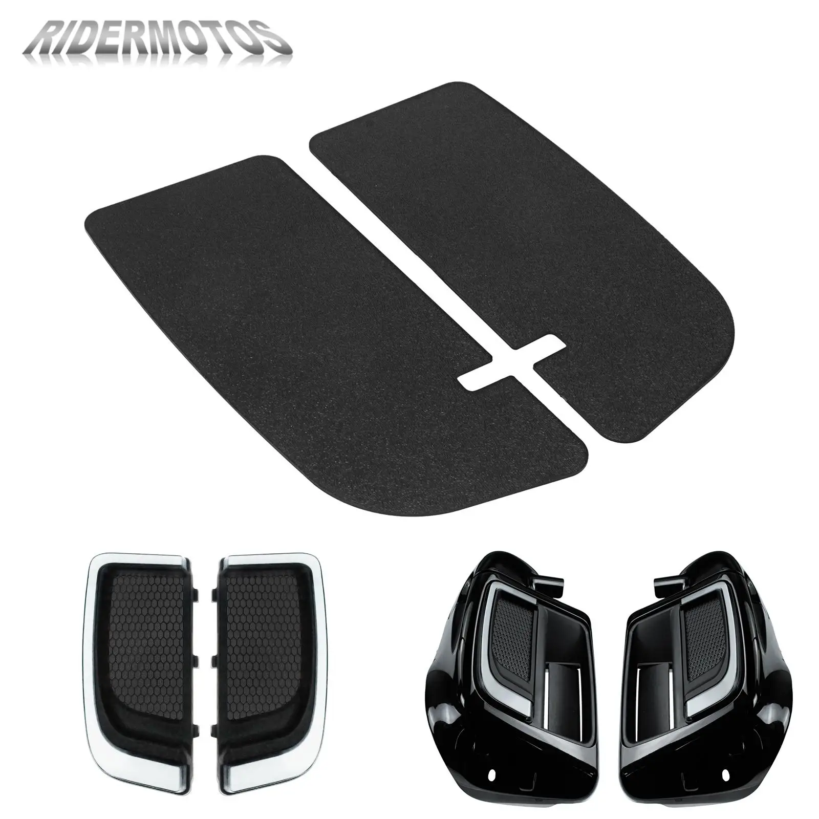 

Motorcycle Solid Plates Radiator Grills Black For Harley Touring Road Glide Ultra FLTRU 16-19 Electra Glide Ultra Classic FLHTCU