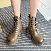 winter new fashion ankle boots side crawling shoes ladies ankle boots plush warm thick heel retro riding boots