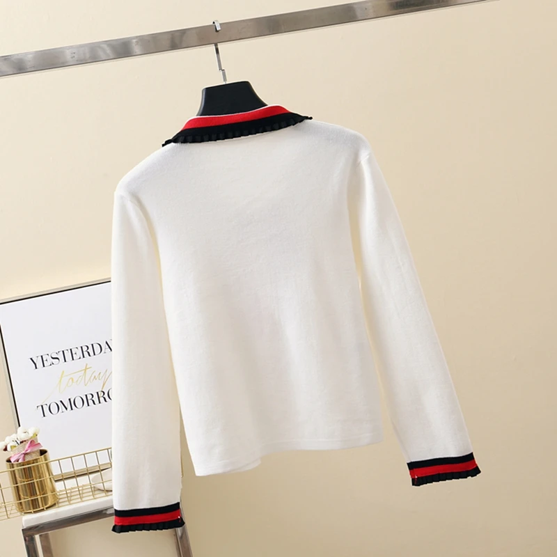 

Jacket Women Clothing Jackets Harajuku Clothes 2021 Spring PlusSize Coat Korean Fashion Striped Kawaii Knitted White Long Sleeve