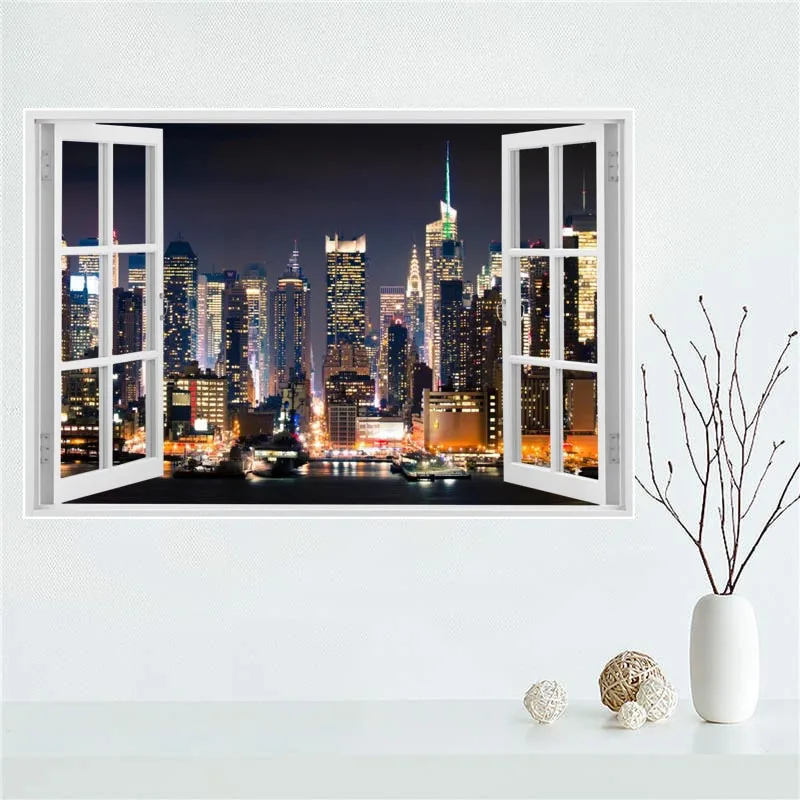 Изготовленный на заказ Новый город Йорк окон skyline плакат холсте из ткани