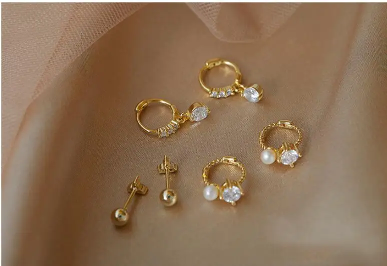 

925 Sterling Silver Simple Round Bead Charm Piercing Stud Earring For Women Girls Jewelry Pendientes Accessories eh078