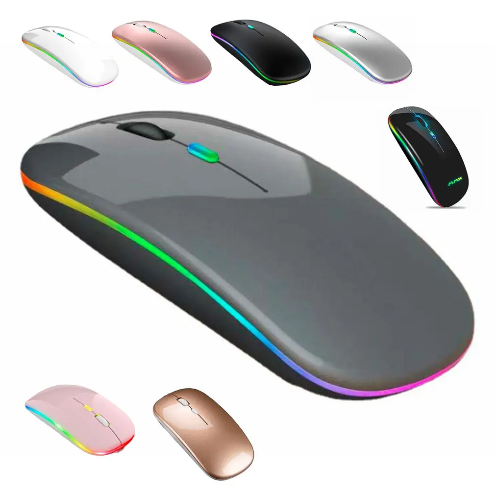 

Rechargeable Optical Wireless Mouse Slient Button Ultra Thin Mini Optical Ultrathin USB 2.4G Mice for Computer Laptop Computer