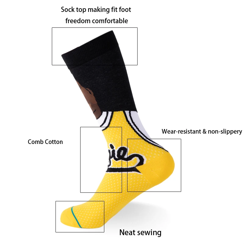 Мужские Модные Спортивные Носки с рисунком из мультфильма Новые забавные