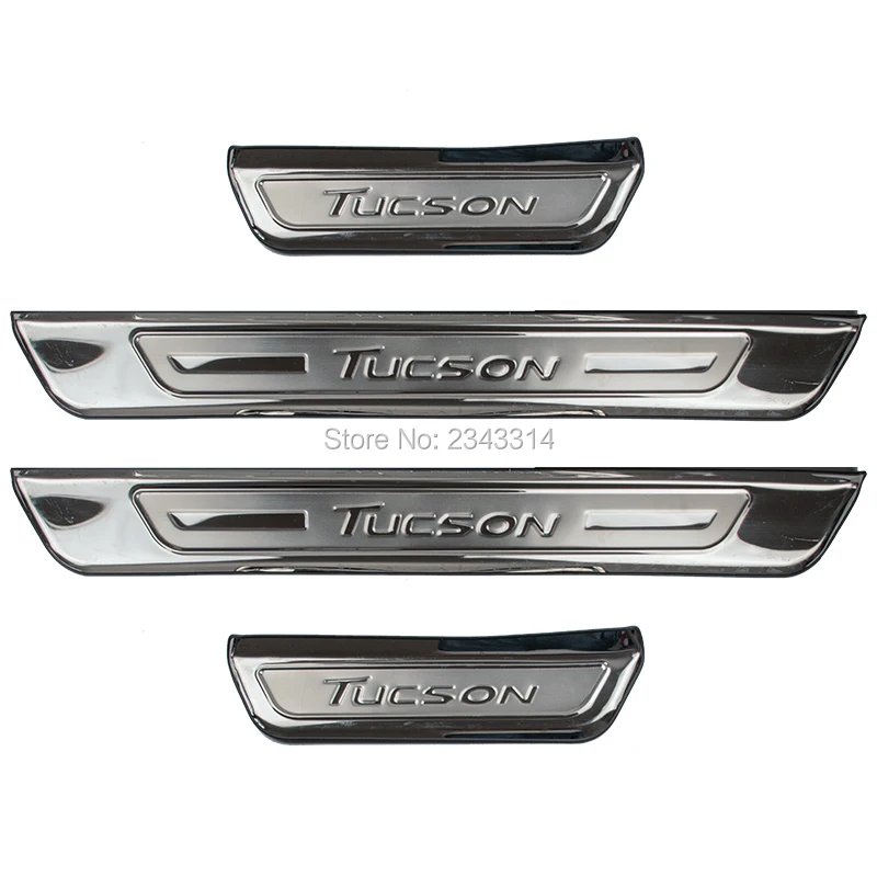 Накладка на порог из нержавеющей стали для Hyundai Tucson 2015 2016 2017 2018 2019|Хромирование| |