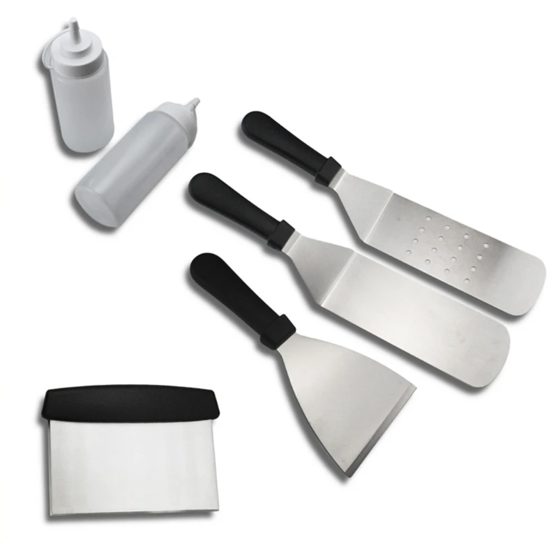 

Portable Barbecue Tool Set with Storage Bags Complete Grill Utensils Kit Metal Spatulas Scraper Egg Rings for friends N1HF
