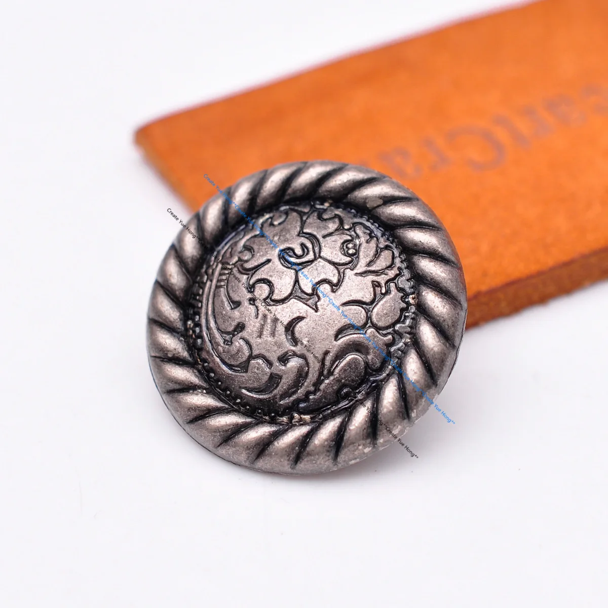 

10PCS 1" Antique Sliver Plated Flower Engraved BIG Rope Side Leathercraft Accessories Western Saddle Concho Decor Screwback