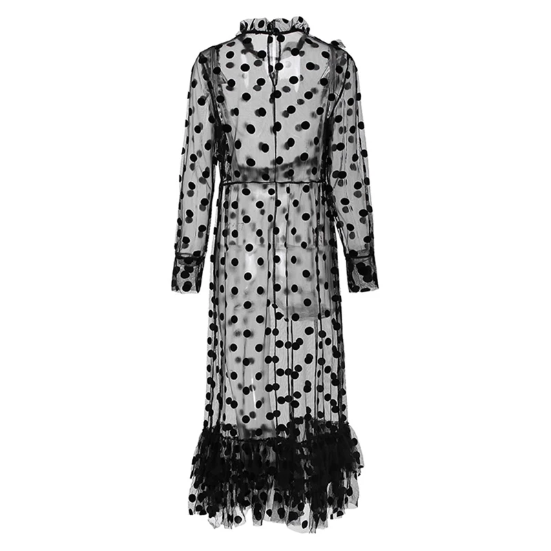 Женское сексуальное черное прозрачное Сетчатое Полупрозрачное платье макси из