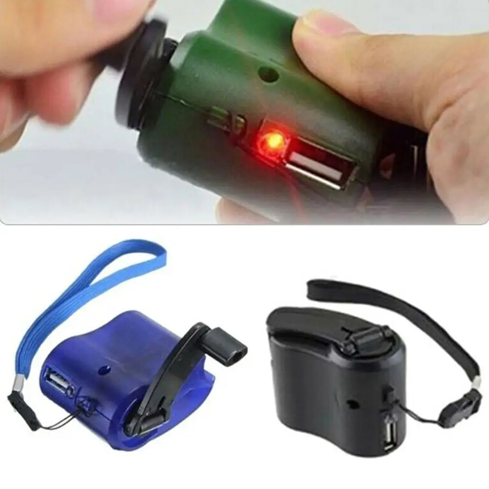 

Портативное пластиковое зарядное устройство с ручным приводом и USB-портом