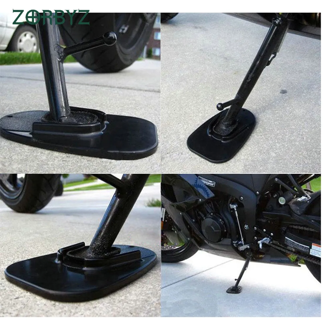 Черная подставка ZORBYZ из АБС-пластины для байкера парковки Suzuki Yamaha Honda Harley |