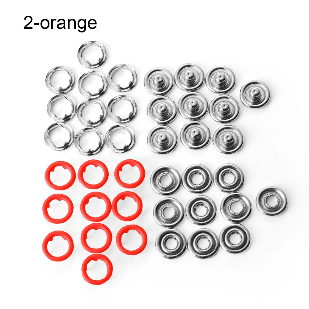 Orange 40 шт. Diy скрапбукинг Швейные аксессуары металлические пятиконечные застежки-пряжки кнопки оснастки куклы Одежда Пальто аксессуары - Цвет: Orange