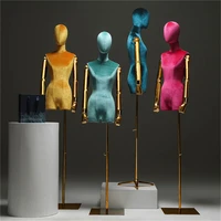 clothing mannequin shelf high end female model props in clothing store golden arm sewing mannequin body stand dress form model