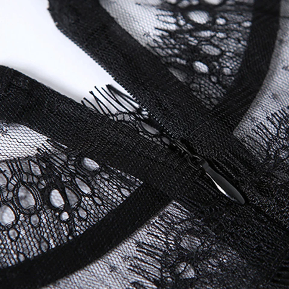 

Temperament Elegant Party Dress 2019 Summer Simple Lace Mesh Short Sleeve European Style Vintage Flower Women's Dresses