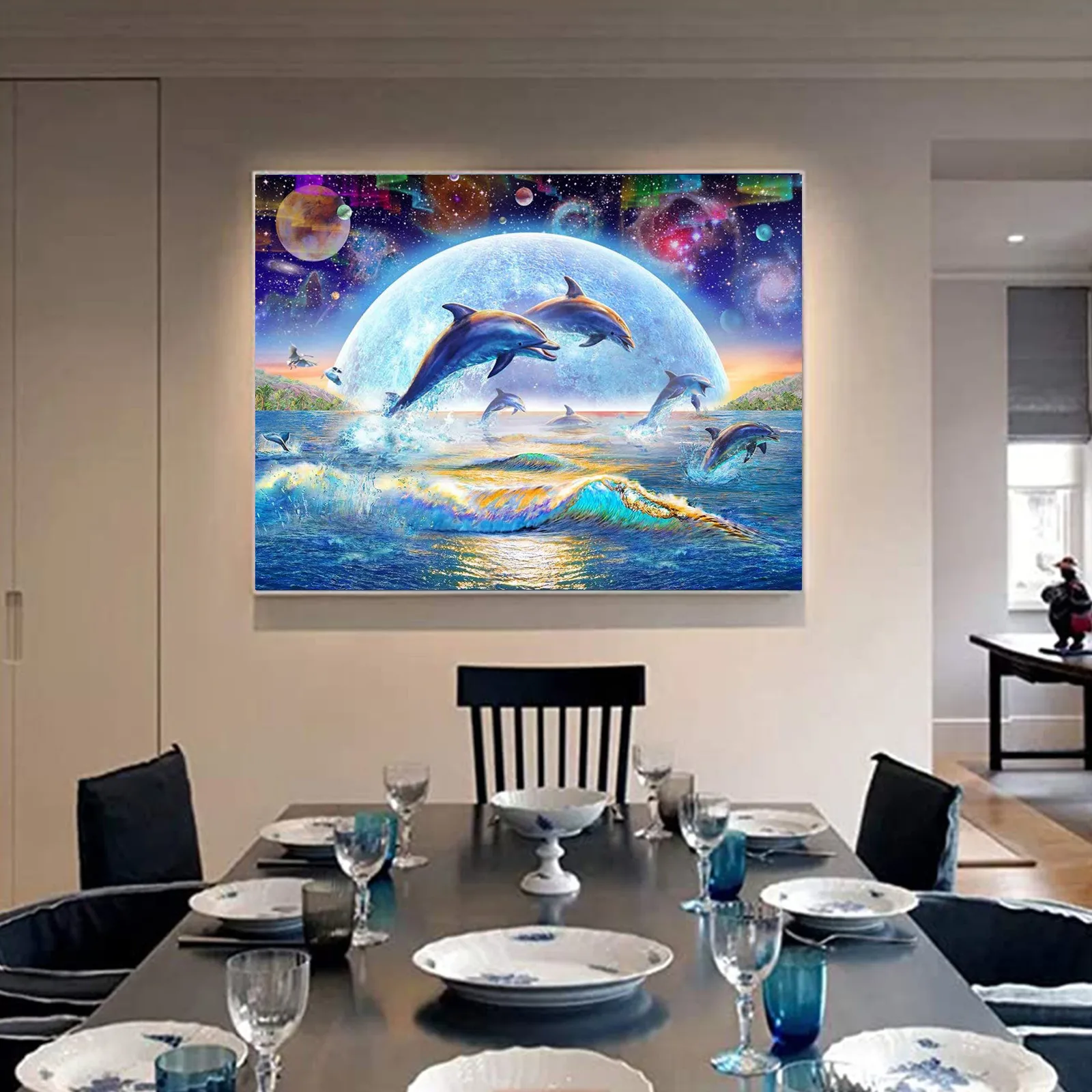Алмазная 5D картина для взрослых и детей волшебное искусство с дельфином вышивка