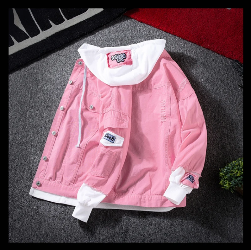 Santa Christmas New Year Print Denim Jacket For Men Style Streetwear Hip Hop Varsity Jean Autumn Vintage Jeans Coat Ropa | Мужская