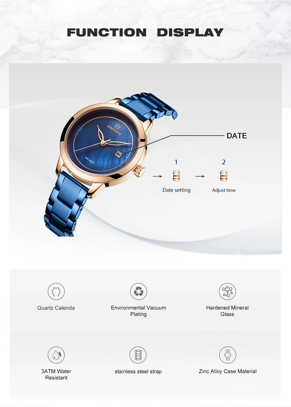 Женские наручные часы naviforce Топ бренд класса люкс Кварцевые водонепроницаемые женские наручные часы женские модные часы для девочек relogios feminino