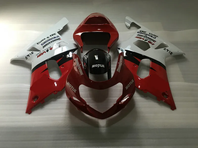 Набор обтекателей мотоцикла для GSXR600 750 01 02 03 GSXR 600 GSXR750 2001 2002 2003 ABS красные белые